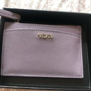 Tumi zip card case in Lilac new in box